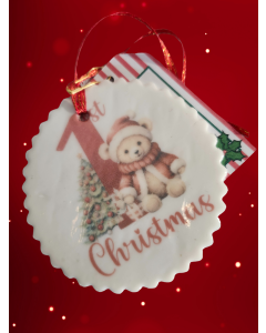Sugar Ornaments - Christmas Bear 1st Christmas