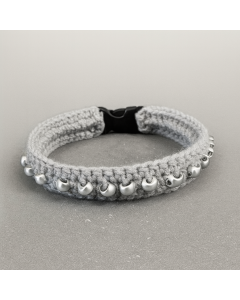 Cute crochet pet collar - Handmade - Greyish brown