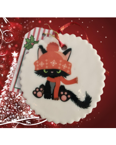 Sugar Ornaments-Grumpy Cat red hat