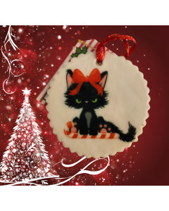 Sugar Ornaments-Grumpy cat candy cane