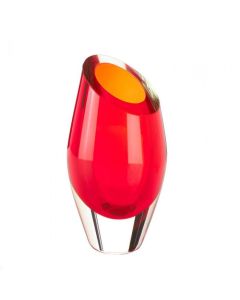 RED CUT GLASS VASE