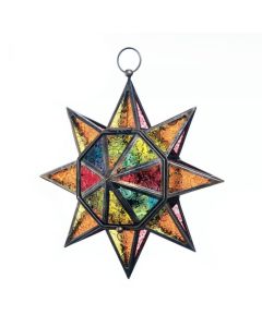MULTI FACETED COLORFUL STAR LANTERN