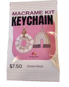 Keychain Macrame Kit - Clove Hitch - Red and White