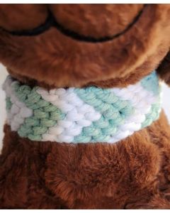 Pet Collar - Macrame - Spring Green and White Pattern - Price Includes Shipping