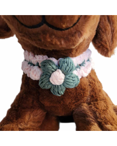 Crochet Pet collar with Flower - Price Includes shipping