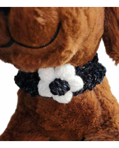 Crochet Pet collar - Denim with Denim ruffle