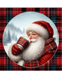 Sugar Ornament - Plaid Santa